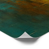 Herfstglans: Teal Reflecties en Gulden Licht Poster (Hoek)