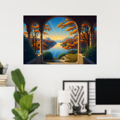 Herfstglans voorbij de Boog Poster (Thuiskantoor)