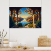 Herfstglans voorbij de Boog Poster (Keuken)