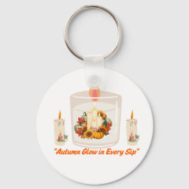 "Herfstgloed in elke slok - Gezellige Herfst Koffi Sleutelhanger