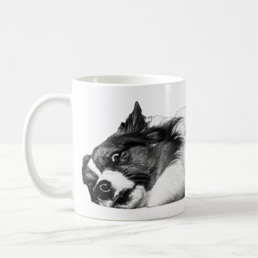 Herfstgloed, rustende Corgi Sketch Koffiemok (Links)