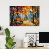 Herfstgloed Textured Oil Painting Art Print (Thuiskantoor)