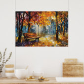 Herfstgloed Textured Oil Painting Art Print (Keuken)