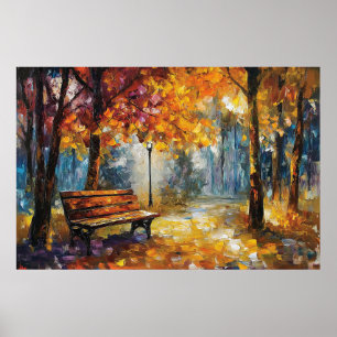 Herfstgloed Textured Oil Painting Art Print