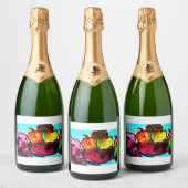 Herfstgloeiliefde Sparkling Wijnetiket (Flessen)