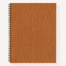 Herfstgolvende lijnen notitieboek | Bruin & Oranje