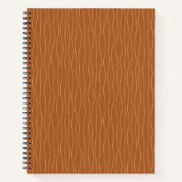 Herfstgolvende lijnen notitieboek | Bruin & Oranje