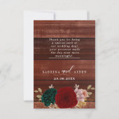 herfstgoud bordeauxrood emarald greeny bruiloft bedankkaart (Achterkant)