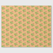 Herfstgroen blad herfst pumpkin pastei cadeaupapier (Vlak)