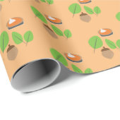 Herfstgroen blad herfst pumpkin pastei cadeaupapier (Rol Hoek)