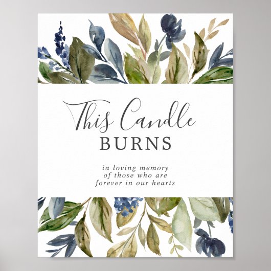 Herfstgroen Deze Kaars Brandende Herdenkingsteken Poster (Voorkant)
