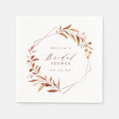 Herfstgroen Geometrische Rustieke Bruiloftsshower Servet (Voorkant)