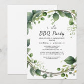 Herfstgroen "Ik doe BBQ" Verloving Feest Kaart (Voorkant / Achterkant)