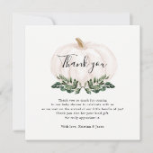 Herfstgroen Pompoen Baby Shower Bedankkaart (Voorkant)