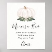 Herfstgroen Witte Pompoen Momosa Bar Bord Poster (Voorkant)