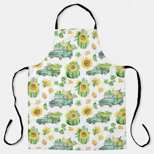 Herfstgroenten en trucks schort (Voorkant)
