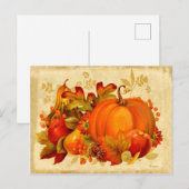 Herfstgroenten, vruchten en bloemen, nog steeds le briefkaart (Voorkant / Achterkant)
