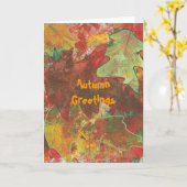 Herfstgroeten - abstracte eiken blaadjes kaarten (Gele Bloem)