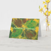 Herfstgroeten, Berkenbladeren, wenskaarten Kaart (Gele Bloem)