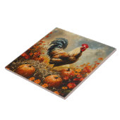 Herfsthaan met Pompoenen Tegeltje (Zijkant)