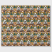 Herfsthamster in een walnootschelp cadeaupapier (Vlak)