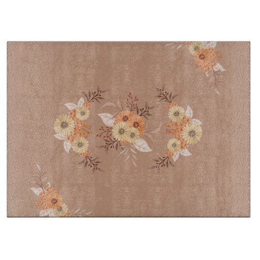 Herfstharmonie – Aardse bloemendesign Snijplank (Voorkant)