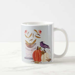 Herfstharmonie – Knusge Herfst Kraai en Pompoenen Koffiemok