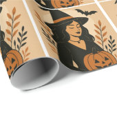 Herfstheks met pompoen | Halloween Cadeaupapier (Rol Hoek)
