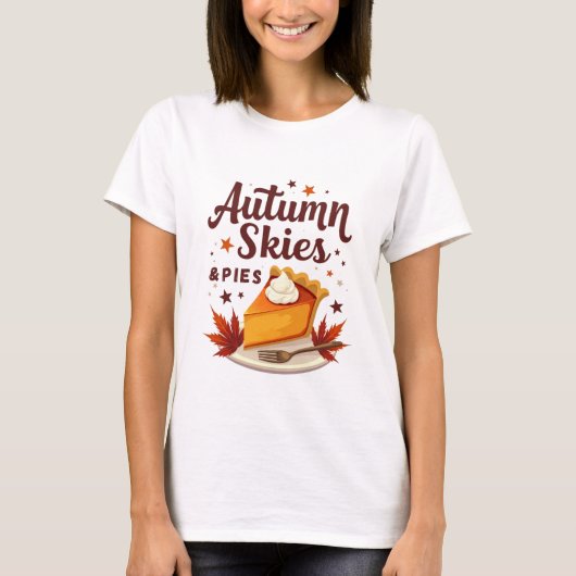 Herfsthemel en Taarten vallen T-shirt (Voorkant)