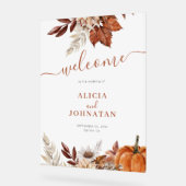 Herfstherfst laat bruiloft bevroren welkomstbord a acryl bord (Hoek)