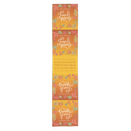 Herfstherfst laat familienaam Happy Thanksgiving a Korte Tafelloper