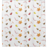 Herfstherfst laat Pinecone Sinaasappel rood Douchegordijn (Voorkant)