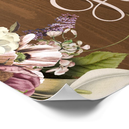 Herfstherfst roestvast herdenkingsbord voor hout poster (Hoek)