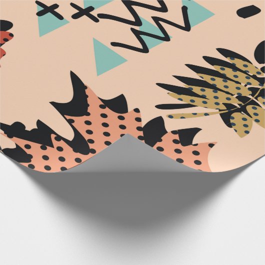 Herfstherfstblad van herfst en bladeren met geomet cadeaupapier (Hoek)