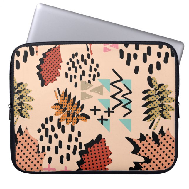 Herfstherfstblad van herfst en bladeren met geomet laptop sleeve (Voorkant)