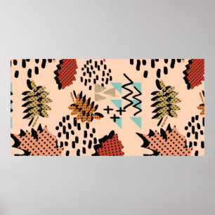 Herfstherfstblad van herfst en bladeren met geomet poster