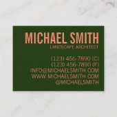 Herfstherfstval laat rode groene Natuur olievlekke Visitekaartje (Achterkant)