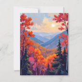 Herfstheuvels | Waterverfkaart met herfstbladeren (Voorkant)