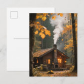  Herfsthuis Maple Sinaasappel Rode Tuinvijver Briefkaart (Voorkant / Achterkant)