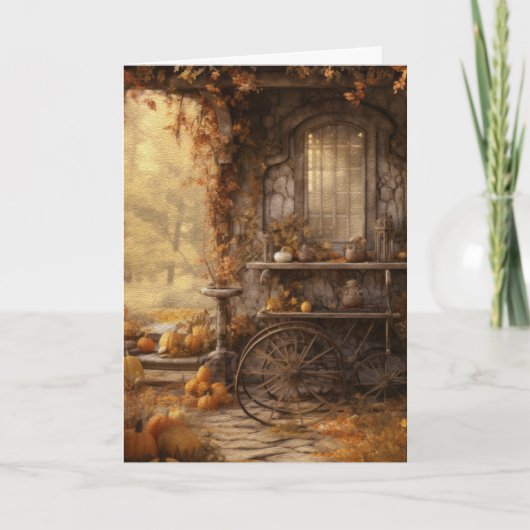 Herfsthuisje in de Bos Hallo Kaart (Voorkant)