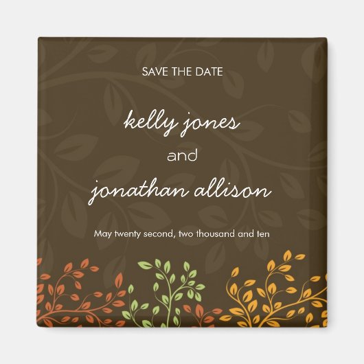 Herfsthuwelijk :: Sla de Datummagneten Magneet (Voorkant)