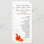 Herfsthuwelijksprogramma Programmakaart (Voorkant / Achterkant)