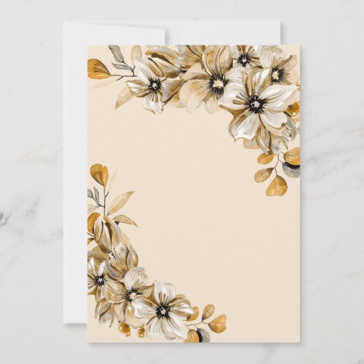 Herfstige bloemige bruiloft met rustieke uitstrali save the date (Achterkant)