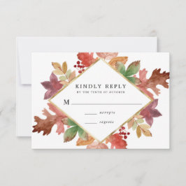 Herfstige Herfstbladeren Trouwdag RSVP Kaartje