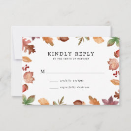 Herfstige Herfstbladeren Trouwdag RSVP Kaartje