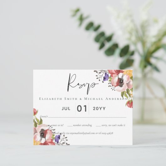 Herfstige kleuren bruiloftcollectie - Budget Briefkaart (Staand voorkant)