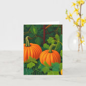 Herfstige warme omhelzing: Pompoen en Klimop Kaart (Gele Bloem)