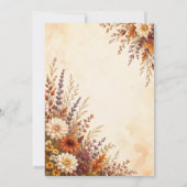 Herfstige Weide Bruiloft met Wilde Bloemen Kaart (Achterkant)