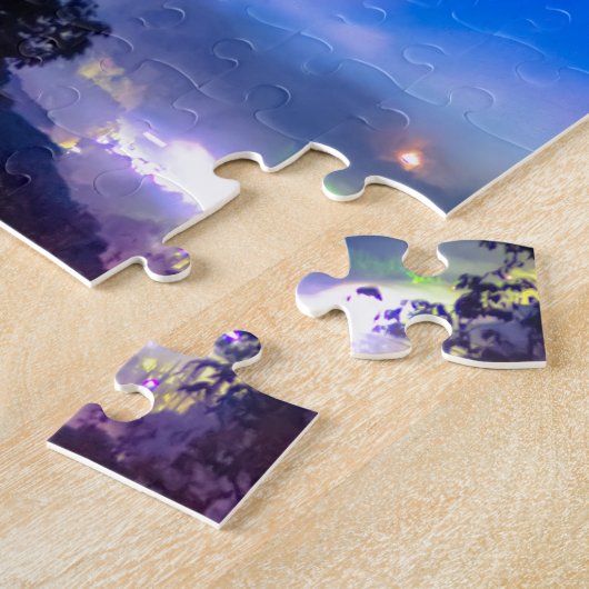 herfstjaars ochtend over de blauwe bergpas legpuzzel (Zijkant)