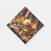 Herfstkaars met eikels en lint servet (Hoek)